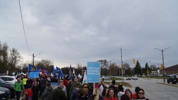 An education rally in Sarnia-Lambton. (Photo by Colin Gowdy, BlackburnNews)