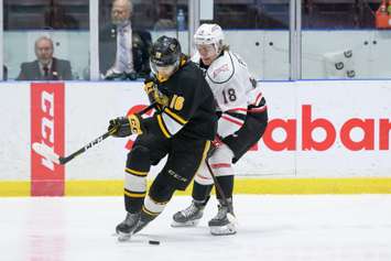 The Sarnia Sting hosting the Owen Sound Attack. 27 March 2022. Metcalfe Photography. 