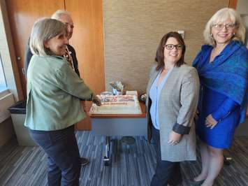 A cake commemorating the 25th anniversary of the second span of the Blue Water Bridge (Blackburn Media photo by Josh Boyce)