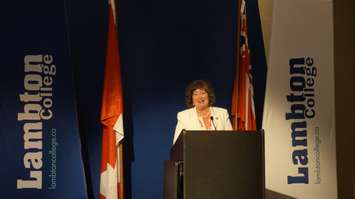 Cambridge MPP Kathryn McGarry says $10-million of provincial funding will go towards the health centre. June 24, 2015 (BlackburnNews.com Photo by Briana Carnegie)