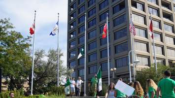 The Franco-Ontarian flag is raised permanently in Sarnia, September 22, 2016 BlackburnNews.com photo by Leeya Morrow.