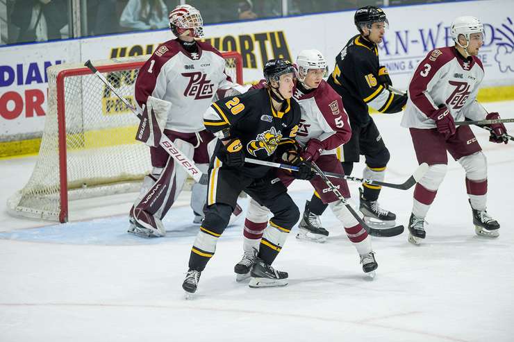 Sarnia Sting home to Peterborough, Jan 3, 2024. Photo by Metcalfe Photography. 