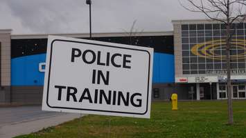 Chatham-Kent Police hold a training session at the Galaxy Cinemas on St. Clair St in Chatham on Nov 6 2014 (Photo by Jake Kislinsky).