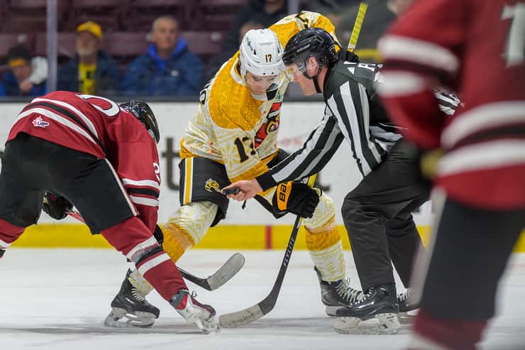 Guelph Storm at Sarnia Sting, December 14, 2025. Photo by Metcalfe Photography. 