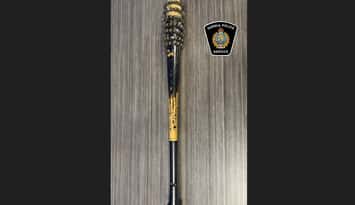 Weapon seized in dispute. December 3, 2025. (Photo courtesy of the Sarnia Police Service)