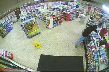 Surveillance photo from Leamington 7-Eleven May 2, 2015 (Photo courtesy OPP)