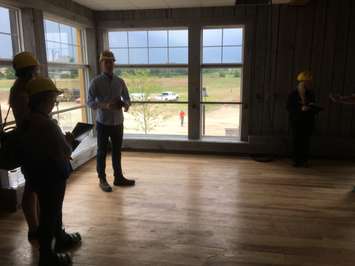 Cowbell Vice President and GM Grant Sparling speaks with the media tour ahead of the Cowbell unveiling. Thursday, August 3rd, 2017 (Photo by Ryan Drury)