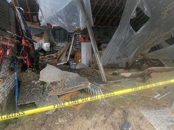 The aftermath of a fire at Lang's Off-Road in Dorchester, October 22, 2020. (Photo courtesy of Lang's Off-Road via Facebook)