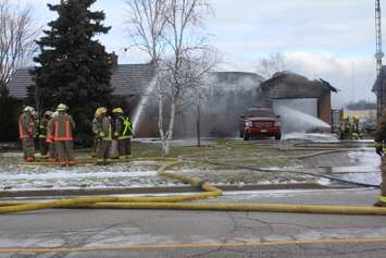 Fire at a house on Erie Street South in Merlin on January 8, 2020. (Photo by Allanah Wills)
