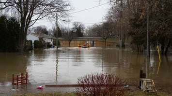 CK Fire & Water Rescue after evacuating homes on Siskind Ct. in Chatham on Feb 24, 2018 (Photo by Cheryl Johnstone)