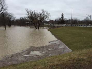 Flooding at Petrolia Discovery. February 21, 2018 (Photo by Melanie Irwin)