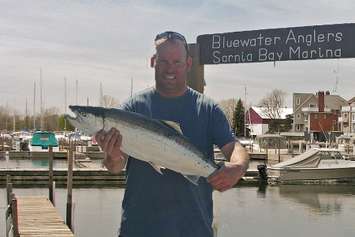 Craig Beaubien's 12.42 lbs. rainbow trout - May 10/18 (Photo Courtesy of Bluewater Anglers)