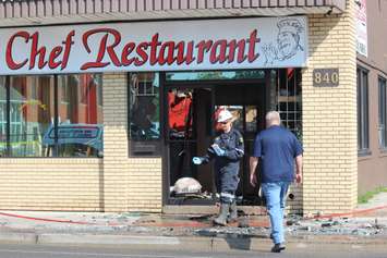 The investigation into Monday's fire on Wyandotte St. E between Parent Ave. and Marentette St. in Windsor continues.  (Photo by Adelle Loiselle)