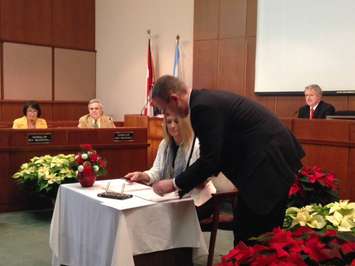 Inaugural meeting of the 2014-2018 Sarnia City Council December 1, 2014 (BlackburnNews.com photo by Melanie Irwin)