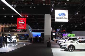 A portion of the show floor at the North American International Auto Show, Cobo Center, Detroit, January 15, 2018. Photo by Mark Brown/Blackburn News.