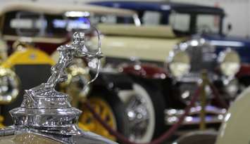 1929 Pierce-Arrow Model 125 Roadster hood ornament at the classic car museum in Blenheim.  February 21, 2019. (Photo by Greg Higgins)