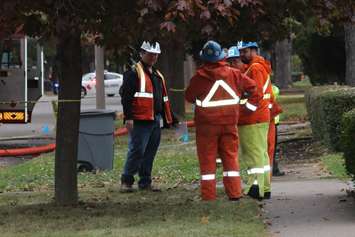 Officials from the Office of the Ontario Fire Marshal are investigating a house explosion in the 1400-block of Francois Rd. in Windsor, October 21, 2015.  (Photo by Adelle Loiselle)