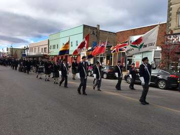 Veterans marching in Port Elgin. (Photo by Jordan MacKinnon)