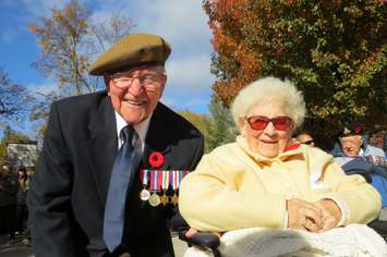 Gordon and Atty Compton at the Remembrance Day ceremony at the Cenotaph in Victoria Park in London, November 11, 2016. (Photo by Miranda Chant, Blackburn News.)
