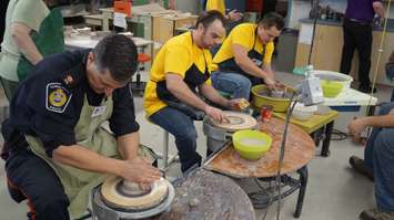 Lambton College hosts local celebrities for the Bowl-a-Thon pottery event leading up to its Empty Bowls fundraiser in April. February 25, 2016 (BlackburnNews.com Photo by Briana Carnegie)