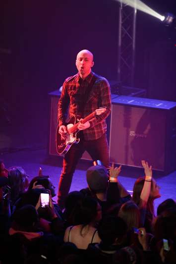 Canadian band Simple Plan on stage at the Olde Walkerville Theatre in a benefit concert presented by Blackburn Radio on February 17, 2016. (Photo by Jason Ploegman)
