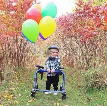 Easton Oetting in his Up Halloween costume. October 2019. (Photo by DJ Oetting)