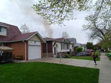Firefighters battle a house fire in the area of Forest Glade in Windsor. May 12, 2019. (Photo by Adelle Loiselle)