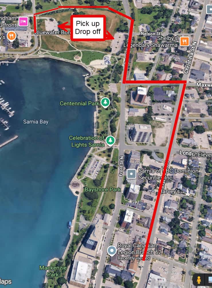 Shuttle service for Sarnia Legion's Catch the Ace lottery. April 2026. (Photo courtesy of Sarnia Legion Branch 62 via Facebook)