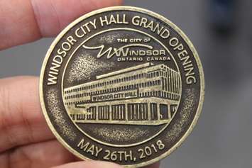 A commemorative coin celebrating the opening of the new Windsor City Hall. Blackburn News file photo.