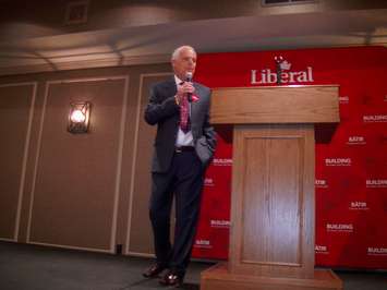 David McPhail speaks at the Sarnia-Lambton liberal nomination meeting May 19, 2015 (BlackburnNews.com photo by Briana Carnegie)