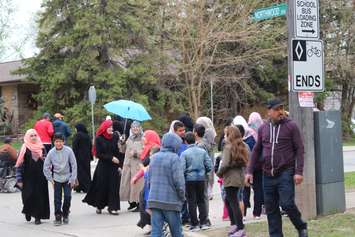 Protesters demonstrate against Ontario's new sex education curriculum outside Northwood Public School May 5, 2015.  (Photo by Adelle Loiselle)