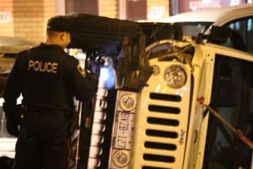 Emergency crews respond to a multi-vehicle crash on Wyandotte St. E at St. Rose Ave., March 31, 2015. (Photo by Jason Viau)