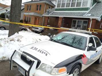 Windsor Police investigating after a shooting took place on Parent Ave (Photo by Jason Viau).