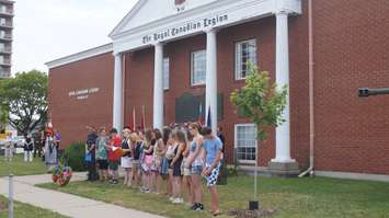 45 young students from Normandy commemorated Canadian soldiers who fell in the liberation of France during World War II.  August 18, 2015 (BlackburnNews.com Photo by Briana Carnegie)