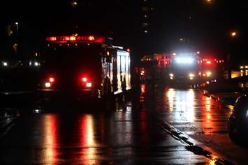 Emergency crews respond to a crash on Riverview Dr. near Merritt Ave. in Chatham, December 14, 2015 (Photo by Jake Kislinsky)