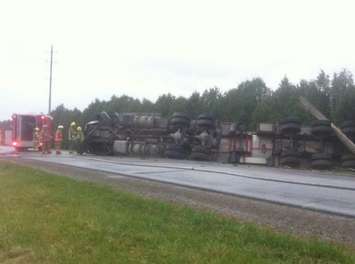 A crash on Kent Bridge Rd. at River Line, Nov. 4, 2014. (Photo by Jake Kislinsky)