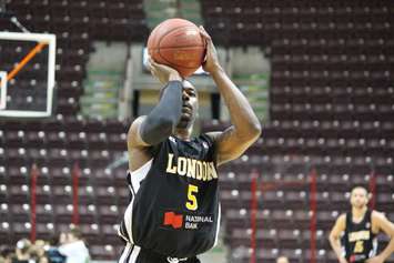 The Windsor Express take on the London Lightning at the WFCU Centre in Game 5 of their NBL Canada Conference Final on March 26, 2014. (Photo by Ricardo Veneza)