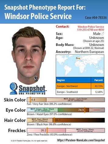 DNA composite of the person of interest in  Ljubica Topic’s murder. (Provided by Windsor Police) 