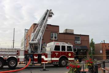 Fire officials are investigating a fire at a restaurant at the corner of Erie St. E and Marentette Ave. in Windsor May 21, 2015.  (Photo by Adelle Loiselle)