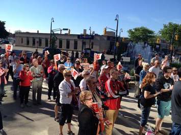 Pan Am Torch Relay ceremony at Sarnia City Hall June 16, 2015. Photo by Briana Carnegie.