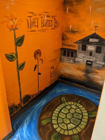 Art installation at St. Patrick's Catholic High School. May 30, 2022. (Photo by Natalia Vega)