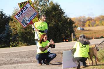 Protesters outside the Chatham-Kent Provincial Offences Courhouse, November 3, 2016 (Photo by Jake Kislinsky)