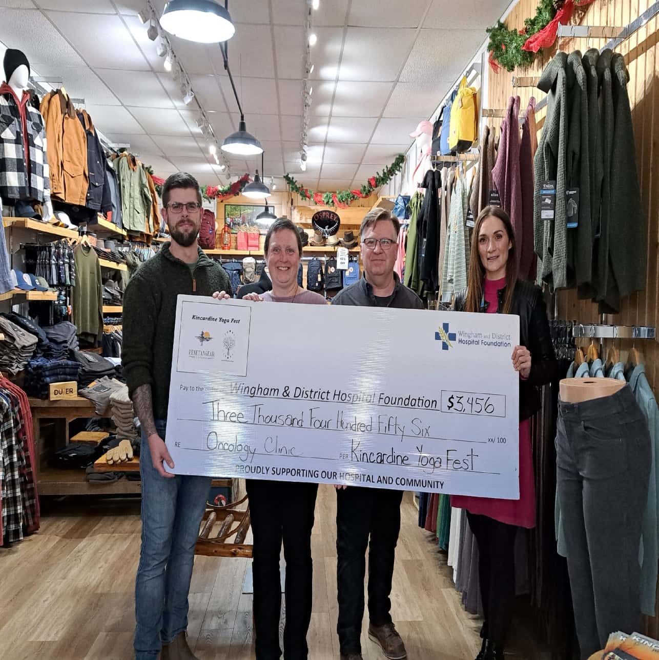 Kincardine Yoga Fest donates to Wingham and District Hospital Foundation