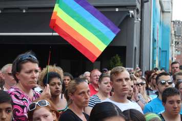 A vigil is held in Windsor after the deadly shooting at a gay nightclub in Orlando. (Photo by Ricardo Veneza)