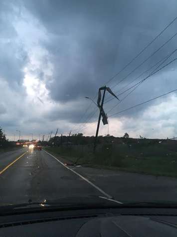A tornado ripped through parts of Windsor near Central Ave. on August 24, 2016. (Photo courtesy of Kyle Revait)