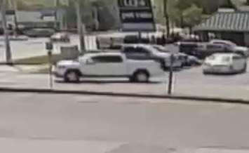 White Pick-up Truck involved in a hit and run Thursday May 26, 2016.