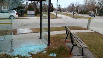 Vandals smash Transit Windsor bus shelters in Windsor's east end. (Submitted photo)