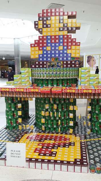 CANstruction 2016. Mario by OLG. BlackburnNews.com photo by Stephanie Chaves.