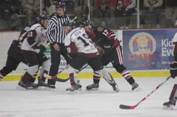 The Chatham Maroons take on the Sarnia Legionnaires, October 18, 2015. (Photo courtesy of Jocelyn McLaughlin)