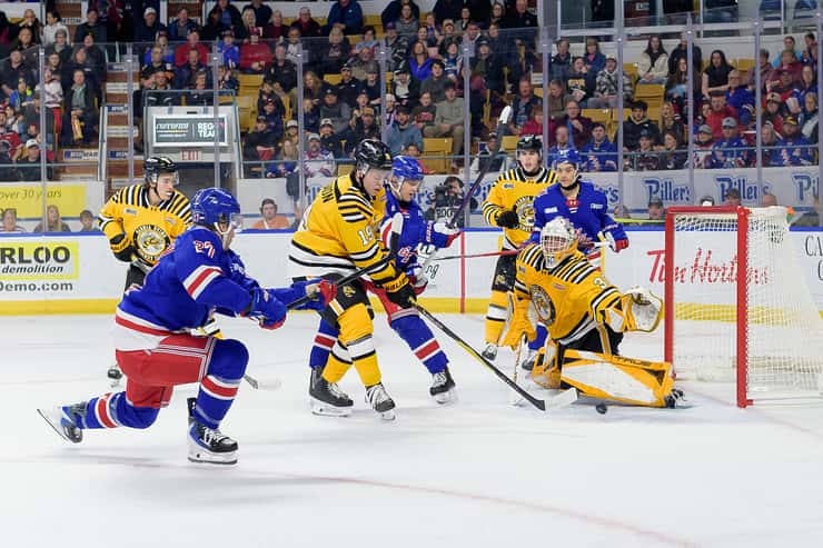 Sarnia Sting at Kitchener on March 20, 2026. (Photo courtesy of Darren Metcalfe of Metcalfe Photography)